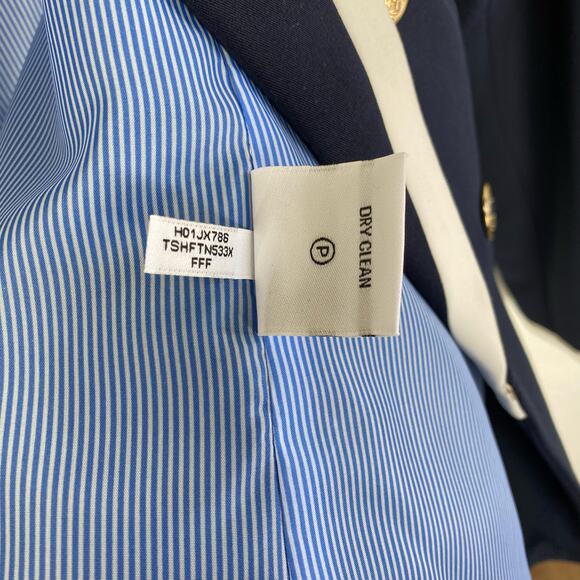 Tommy Hilfiger Faux Double Breasted Navy Nautical Blazer, Size 4 - Picture 9 of 9